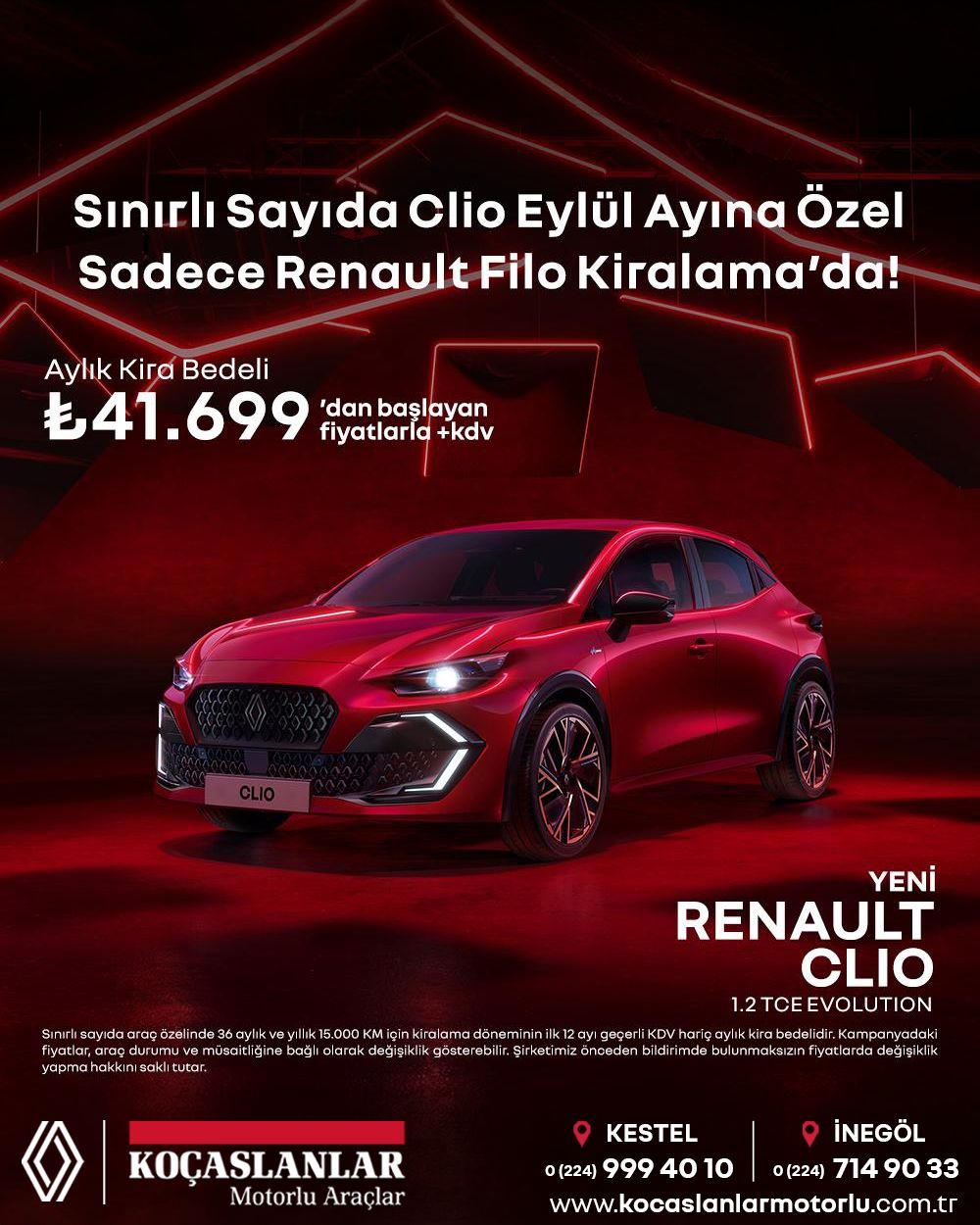 Şehrin vazgeçilmezi Yeni Renault Clio, şimdi filonuz için avantajlı kiralama fırsatıyla!